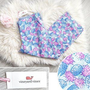 NWT Pineapple Catamaran Pants Pink Blue Linen Cotton $108 Size 10